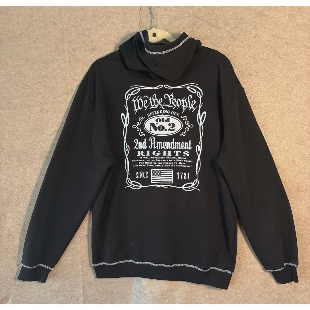 Buck Wear Hoodie Mens Sz XL Black We The People‎ 2nd Amendment Pocket